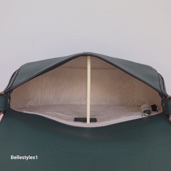 KATE SPADE Hudson Pebbled Leather Medium Flap Convertible Shoulder Bag-Artesian⭐ - Picture 14 of 16